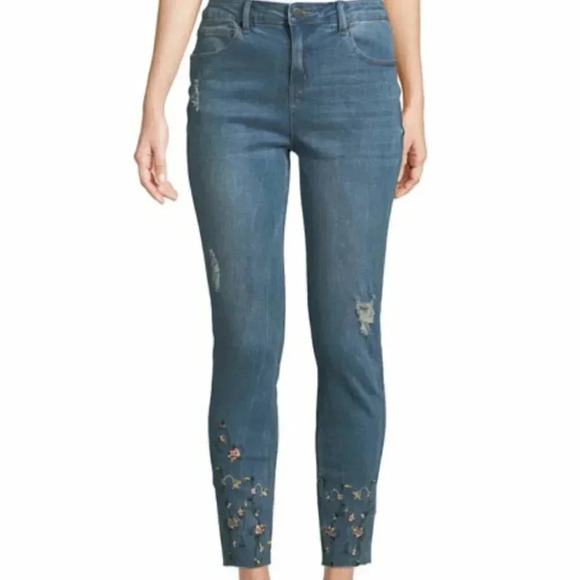 Philosophy Denim - Philosophy Floral Embroidered Skinny Ankle…